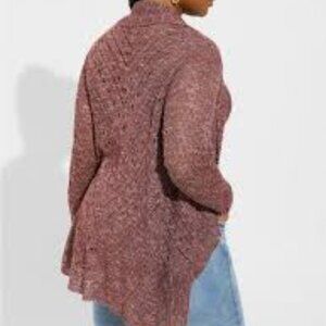 Torrid Pointelle Curved Hem Cardigan
